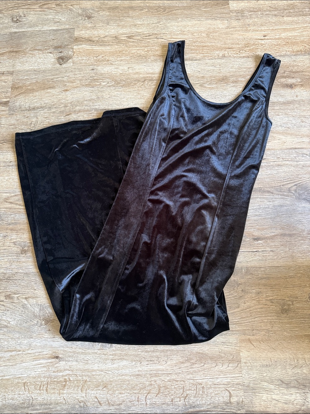 Classic Black Velvet Tank Maxi Dress - Elegant Evening Slip